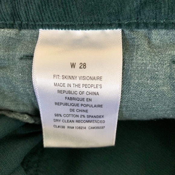 Joe's Corduroy Pants Size 28 Skinny Visionaire - Picture 6 of 7